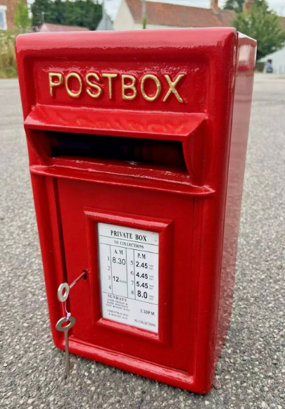Wall Mounted Post Box - Red Cast Iron