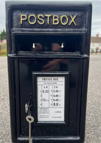 Wall Mounted Post Box - Cast Iron Black
