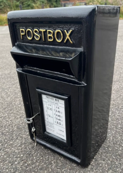 Wall Mounted Post Box - Cast Iron Black