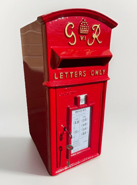 GR Vintage Post Box | King George VI | Cast Iron | Pillar Box Red