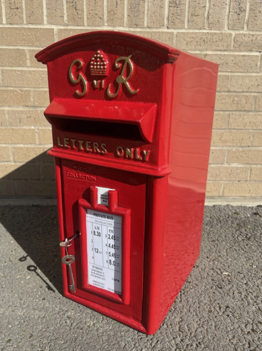 GR Vintage Post Box | King George VI | Cast Iron | Pillar Box Red