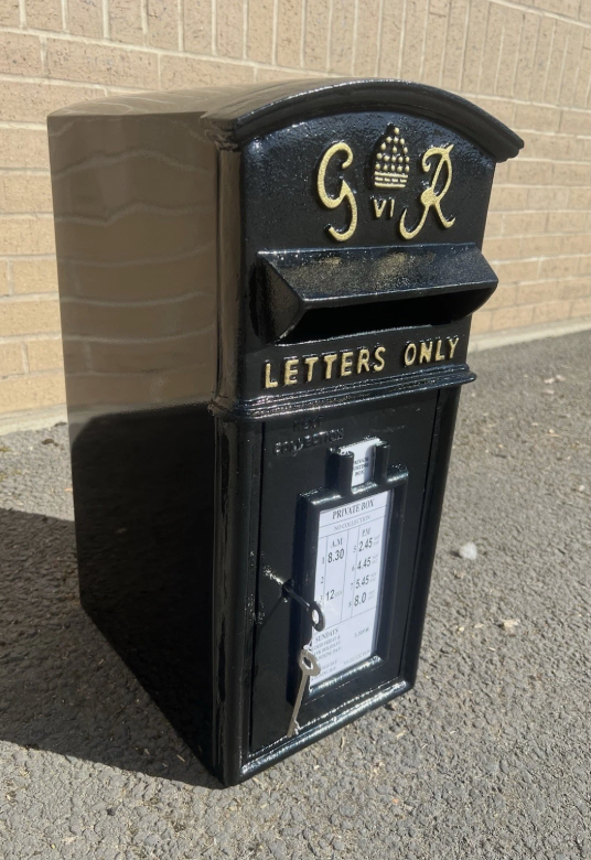 GR Vintage Post Box | King George VI | Cast Iron | Black