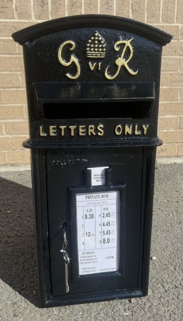 GR Vintage Post Box | King George VI | Cast Iron | Black