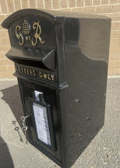 GR Vintage Post Box | King George VI | Cast Iron | Black