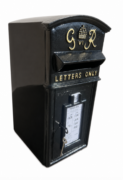 GR Vintage Post Box | King George VI | Cast Iron | Black