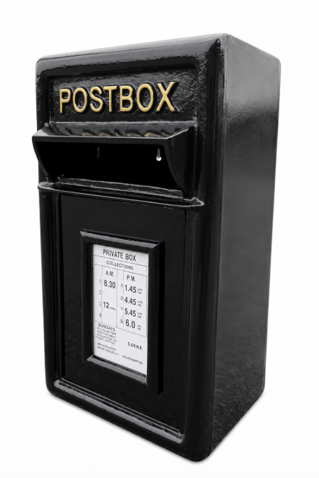 Wall Mounted Post Box - Cast Iron Black