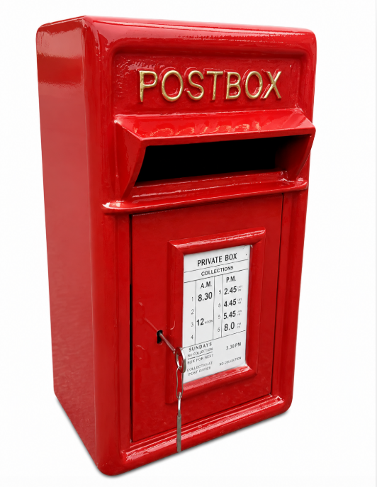 Wall Mounted Post Box - Red Cast Iron