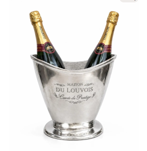Polished Aluminium Wine & Champagne Cooler | Hand-Etched Maison du Louvois