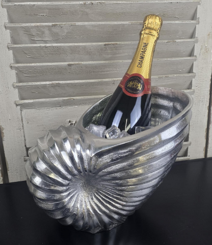 Nautilus Shell Wine Cooler - Cast Recycled Aluminium Single Bottle