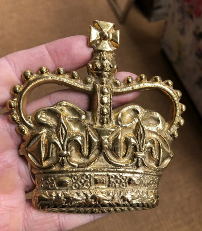 Solid Brass Royal Crown Plaque | Wall Hanging or Paperweight