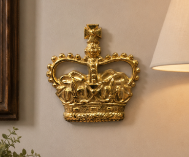 Solid Brass Royal Crown Plaque | Wall Hanging or Paperweight