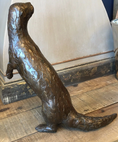 Bronze Otter and Fish Sculpture | Lost Wax Cast | Indoor & Outdoor