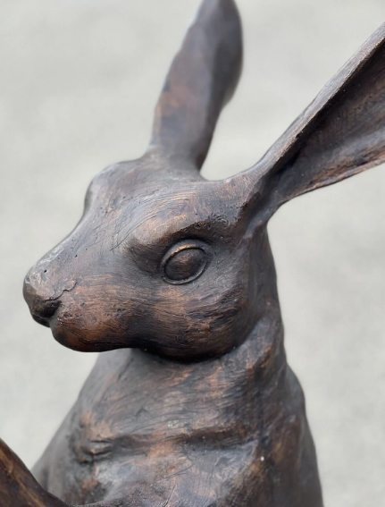 Bronze Boxing Hares | Smooth Finish | Pair
