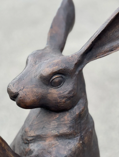 Bronze Boxing Hares | Smooth Finish | Pair
