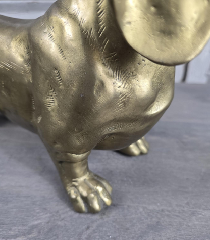 Bronze Dachshund Sculpture | Polished Gold Finish | Unique | Handcrafted