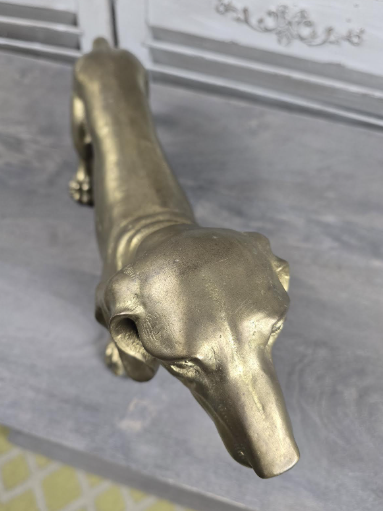 Bronze Dachshund Sculpture | Polished Gold Finish | Unique | Handcrafted