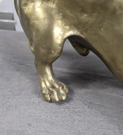 Bronze Dachshund Sculpture | Polished Gold Finish | Unique | Handcrafted