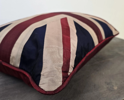 Silk Union Jack Cushion | Rectangular British Patriotic Pillow | 46cm x 30cm