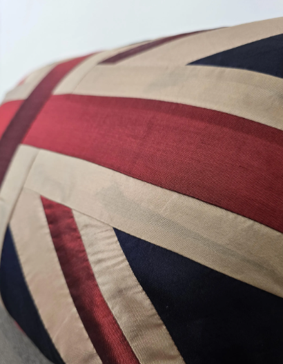 Silk Union Jack Cushion | Rectangular British Patriotic Pillow | 46cm x 30cm