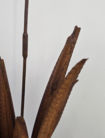 Rusty Bird on Reed | Handcrafted Garden Sculpture