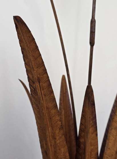 Rusty Bird on Reed | Handcrafted Garden Sculpture