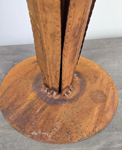 Rusty Bird on Reed | Handcrafted Garden Sculpture