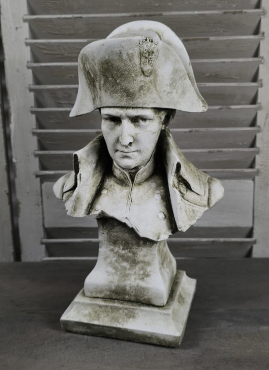 Napoleon Bonaparte White Aged Stone Bust