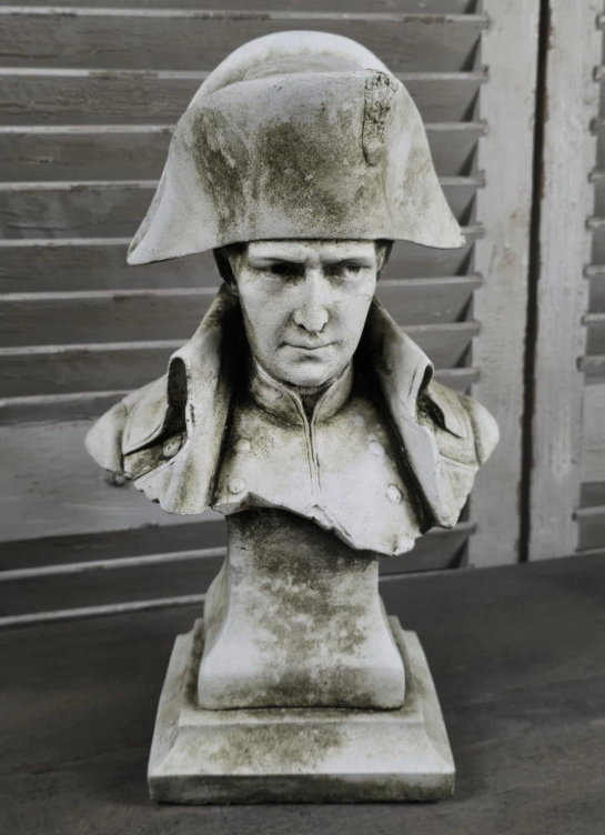Napoleon Bonaparte White Aged Stone Bust