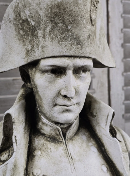 Napoleon Bonaparte White Aged Stone Bust