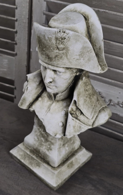 Napoleon Bonaparte White Aged Stone Bust