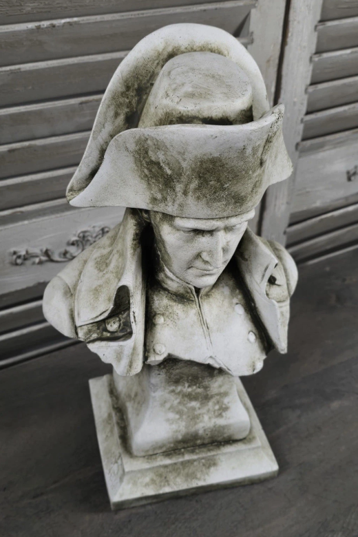 Napoleon Bonaparte White Aged Stone Bust