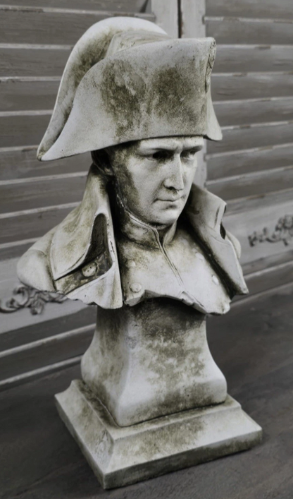 Napoleon Bonaparte White Aged Stone Bust