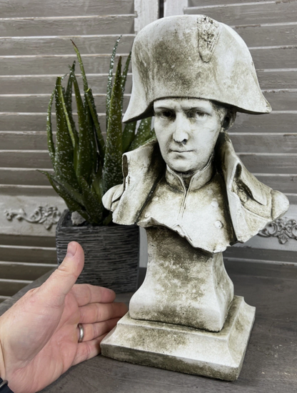 Napoleon Bonaparte White Aged Stone Bust