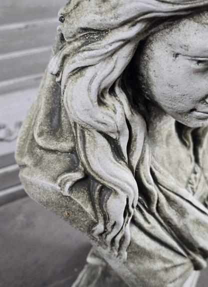 Ophelia White Aged Stone Bust