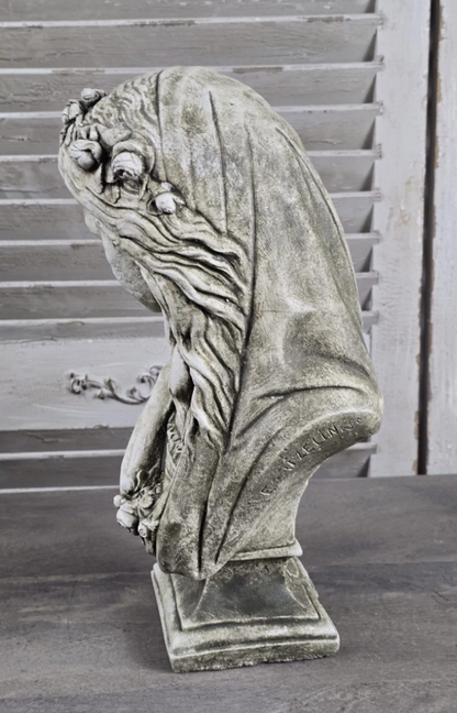 Ophelia White Aged Stone Bust