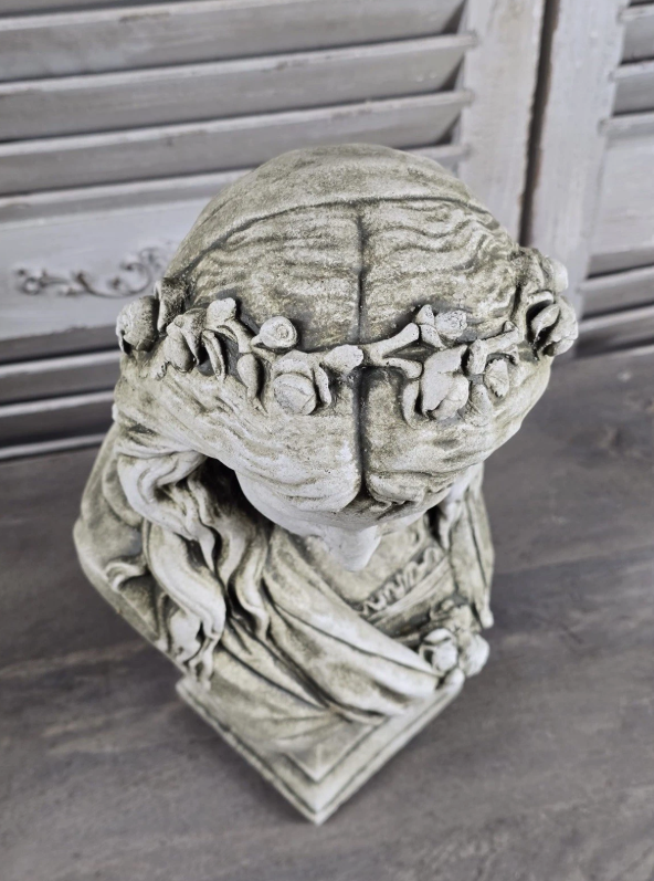 Ophelia White Aged Stone Bust