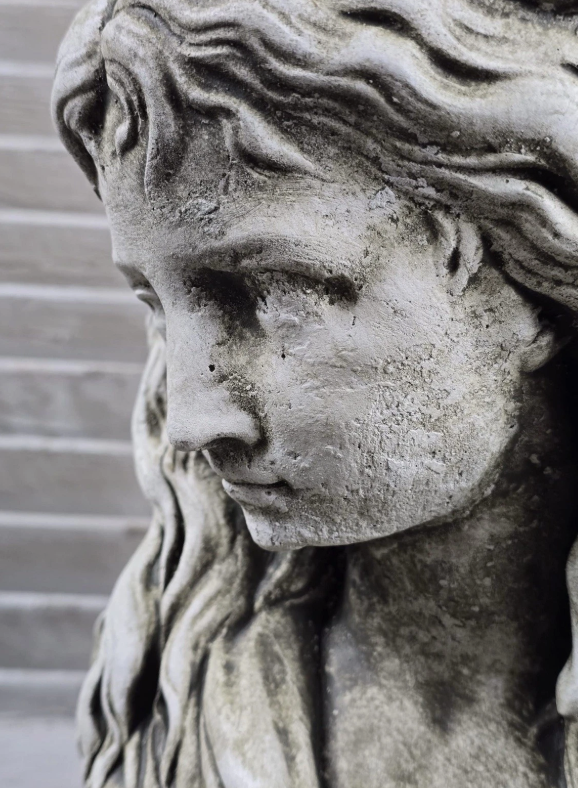 Ophelia White Aged Stone Bust