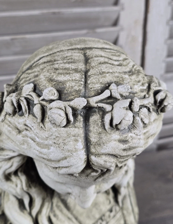 Ophelia White Aged Stone Bust