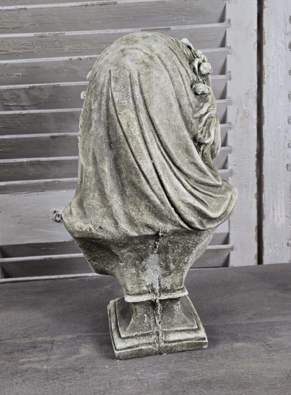 Ophelia White Aged Stone Bust