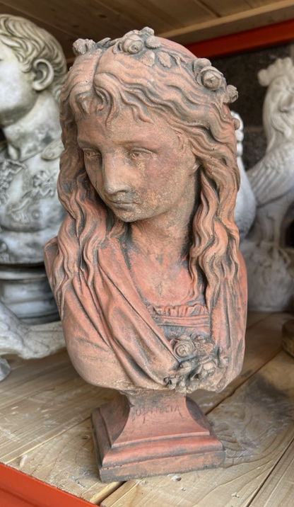 Ophelia Terracotta Stone Bust