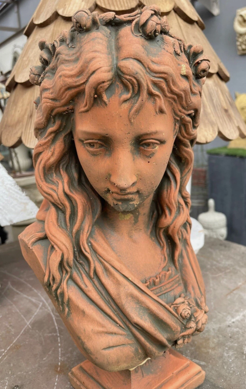 Ophelia Terracotta Stone Bust