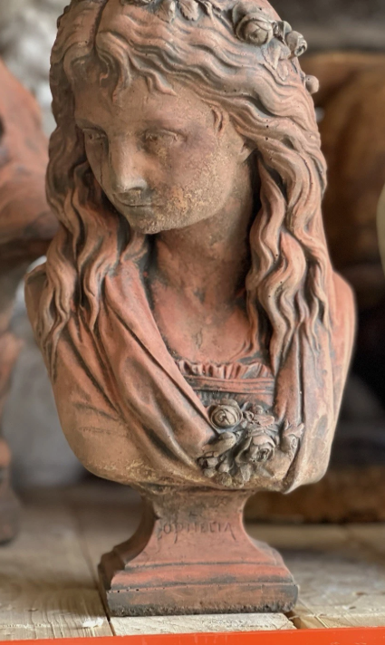 Ophelia Terracotta Stone Bust
