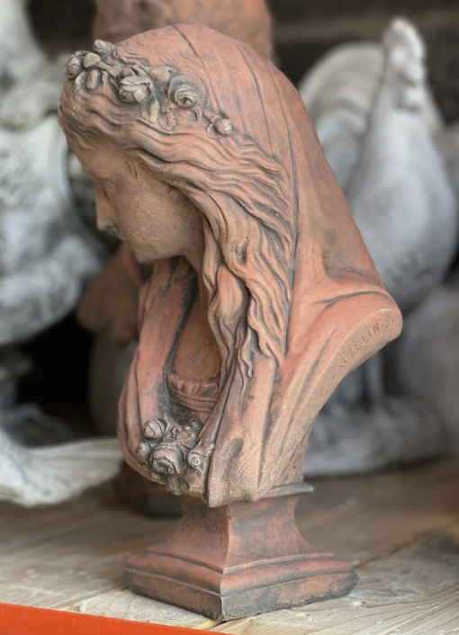 Ophelia Terracotta Stone Bust
