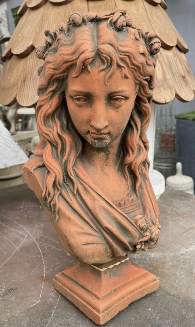 Ophelia Terracotta Stone Bust