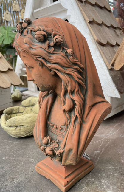 Ophelia Terracotta Stone Bust