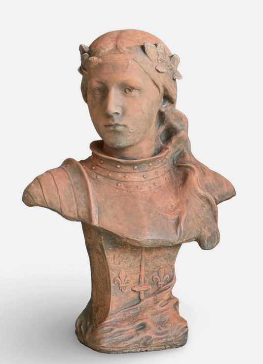 Joan of Arc Terracotta Stone Bust