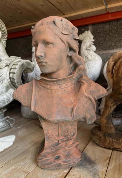 Joan of Arc Terracotta Stone Bust