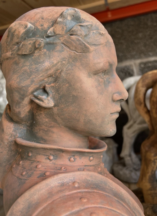 Joan of Arc Terracotta Stone Bust