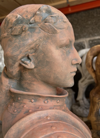 Joan of Arc Terracotta Stone Bust