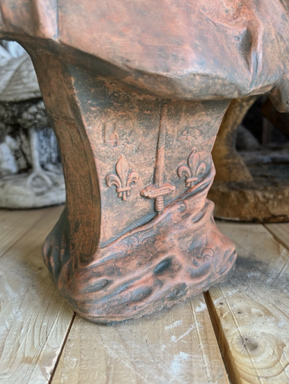 Joan of Arc Terracotta Stone Bust